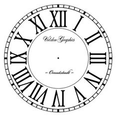 a clock with roman numerals and the words written below it in cursive writing