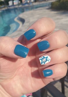 Nail art, turtles, ocean blue color June Nails Ideas 2024, Nails For Beach, Beach Nails Vacation Ocean, Cruise Nails Caribbean, Beach Nails Vacation Simple, Fashion Jackets For Women