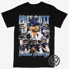 a t - shirt with an image of the cowboys'football team in blue and white