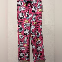 Disney Minnie Mouse Pajama Pants. Plush Fleece Pants In Pink With A Comic Style Print. Size: Medium Condition: New With Tags Reasonable Offers Welcome! Pink Character Print Sleepwear For Loungewear, Playful Character Print Bottoms For Loungewear, Playful Character Print Loungewear Bottoms, Disney Cotton Loungewear Pants, Disney Cotton Pants For Loungewear, Pink Minnie Mouse Sleepwear For Bedtime, Playful Pink Pants For Pajama Party, Casual Mickey Mouse Bottoms For Loungewear, Casual Minnie Mouse Sleepwear For Pajama Party