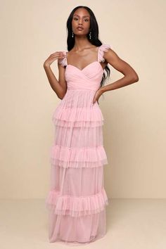 Shop Stylish 2024 Bridesmaid Dresses | Maid of Honor Dresses - Lulus Swiss Dot Dress, Pink Bridesmaid Dress, Perfect Bridesmaid Dress, Maid Of Honour Dresses, Homecoming Dresses Long, Pink Bridesmaid Dresses, Lulu Fashion, Dress Backless, Guest Attire