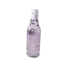 a bottle of lavender water on a white background