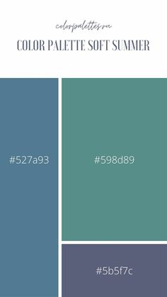 The palette is blue with the code HEX. For interior or clothing matching. #softsummer #blue #shades #soft #bluegreen #seawave #cobaltblue #colortype #colorpalette #colorcombination #HEXcode Moonlit Summer, Dusk Summer, Winter Skin Tone, Calm Summer