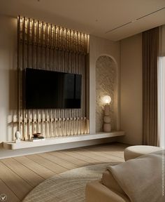 a living room filled with furniture and a flat screen tv mounted on a wall above a fireplace