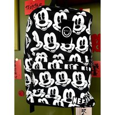 Disney Collections X Neff Mickey Mouse | Black White Backpack New Fit 16" Laptop New Disney-styled Black Standard Backpack, Black Disney Backpack For Travel, Casual Black Backpack For Disney Trips, Black Disney Bags With Character Print, White Mickey Mouse Backpack For Disney Trips, White Mickey Mouse Backpack For Travel, White Mickey Mouse Travel Backpack, Black Mickey Mouse Backpack, Black Backpack For Disney Trips And Back To School