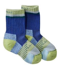 These fun, everyday lightweight crew socks keep kids just as comfortable in hiking shoes as they do in sneakers, so they're ready for any adventure. Slightly Fitted. In a soft, moisture-wicking blend of 59% Merino wool, 38% nylon and 3% Lycra® spandex. Responsibly-sourced Merino wool is naturally odor-resistant and breathable. Machine wash and dry. Cushioned under foot for lasting comfort. Made in the USA. | Kids' L.L.Bean Athletic Crew Socks, Wool Blend/Nylon Socks Wool, Yarn Hats, Faux Fur Hat, Fleece Hat, Hiking Socks, Waterproof Gloves, Boys Accessories, Pom Pom Hat, Kids Socks