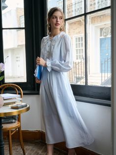 Color: Light BlueDetails: Rose Embroidery, LaceSleeve Length: Long SleeveSleeve Type:    Regular SleeveLength: MidFit Type:    Regular FitFabric: Non-StretchComposition: 40% Lyocell, 25% Nylon, 25% Modal, 10% LinenCare Instructions:    1. Wash normally2. Wash light-colored clothes and dark-colored clothes separately to avoid soaking for a long time3. When washing cotton/Tencel/linen fabrics, the water temperature should not exceed 30°. After drying, ironing is required. Please be careful if you mind.Lined: Yes Linen Fabrics, Lace Cuffs, Pre Fall Collection, Trim Dress, Rose Embroidery, Embroidery Lace, Water Temperature, Top Dress, Color Light