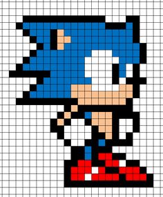 an image of sonic the hedge pixel art