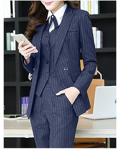 Strip Pattern Design, Pinstripe Suit Women, Suit Set Women, Pant Suits For Women, Stripe Blazer, Work Skirt, Women Suits, Skirt Pant, Pinstripe Pants