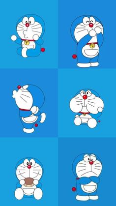 some cartoon characters with different expressions on them