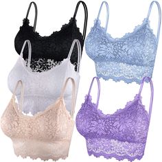 PRICES MAY VARY. 5 Colors: package include 5 pieces lace bralettes for women in 5 different colors，white, black, beige, sky blue, lavender color bralettes are available, multi-colors for you to match with different color clothes Size option: Duufin provide S-M, L-XL lace bralette, suitable for most of woman in different ages, the detail parameter please refer to the picture(Notice: please check the size table carefully before place order.) Bralette material: the woman bralettes are made of lace Top In Pizzo, Tube Bra, Lace Bandeau Bra, Padded Bralette, Lace Bandeau, Bandeau Bra, Lace Bralette, Women Lace, Lace Bra