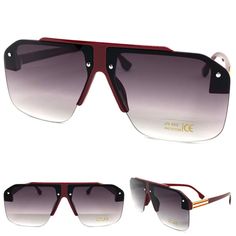 a Click images to enlarge   BRAND:  SPEXX Eyewear MODEL:  58942 CONDITION:  Brand New with Tags FRAME COLOR:  Burgundy Frame with Gold Accents FRAME MATERIAL:  Precision Crafted High Quality Plastic Frame with Metal Accents FRAME TYPE:  Semi Rimless FRAME FEATURES:  Sturdy & Lightweight LENS COLOR:  Gray Gradient Tint LENS MATERIAL:  Polycarbonate LENS FEATURES:  Impact Resistant & Shatterproof PROTECTION:  UV-400 (100% UV Protection) HINGE TYPE:  Regular QUALITY:  Premium Optical Quality CASE T Gray Gradient, Rimless Frames, Style Party, Metal Accents, Eyewear Fashion, Metallic Accents, Microfiber Cloth, Classic Vintage, Fashion Sunglasses