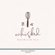 the logo for a bakery that sells baked goods, including an oatmeal whisk