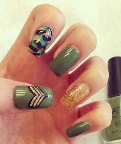 Themed Nail Art, Camo Life, Usa Nails