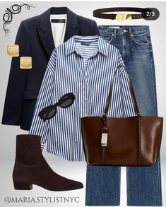 Button Down White Shirt, Outfits Winter Casual, Church Outfit Ideas, Capsule Wardrobe Women, Transitional Outfits, White Shirt Outfits, Blazer Bleu, Winter Fashion Inspiration, Jeans And Converse