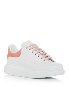 A classic sneaker with an innovative look, the Oversized collection of Alexander McQUEEN sneakers evokes the design house's signature style and delivers all-day comfort. Modern Pink Lace-up Custom Sneakers, Modern Custom Sneakers With Contrast Sole For Spring, Luxury Streetwear Sneakers With Gum Sole, Designer Sneakers With Rubber Sole For Spring, Designer Sneakers With Contrast Sole For Spring, Luxury Custom Sneakers With Gum Sole, Luxury Pink Lace-up Custom Sneakers, Designer Low-top Sneakers With Gum Sole, Luxury Low-top Sneakers With Gum Sole