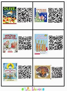 the qr code for children's books is shown in black and white, with images