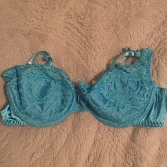 -Nwot -Aqua Blue Lace -Underwire -36b -Victoria Secret Fitted Lace Bra In Light Blue, Elegant Light Blue Victoria's Secret Bra, Victoria's Secret Blue Underwire Bra, Victoria Secrets, Victoria Secret Bras, Blue Lace, Victoria's Secret, Aqua Blue, Women's Intimates