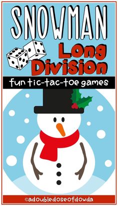 snowman long division fun fact - to - toe games