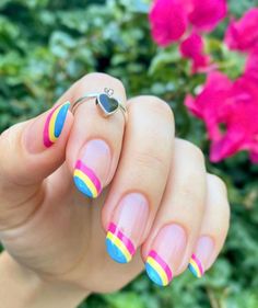 Express your individuality with Pan Pride nails featuring unique and colorful designs. Imagine rainbow gradients, bold patterns, and plenty of sparkle for a manicure that's as unique as you are. 🌈💅 #PanPride #PrideManicure #LoveIsLove Pan Pride Nails, Pride Nail Ideas, Pride Nail, Pride Nails, Pretty Flowers Pictures, Flag Nails, Pan Pride, Rainbow Nail Art, Rainbow Nail