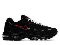 Nike Air Max 96 II Black Sport Red - DC9409-002 Nike Air Max 96, Air Max 96, Nike Casual Shoes, God Things, Adidas Shoes Mens, Dr Shoes, Kicks Shoes, Virtual Wardrobe, Nike Air Shoes