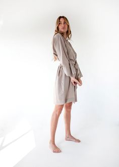 The vegan silk kimono that we already know and love, now with an exciting twist. It's time to show a little leg in our new Mini. Sustainably made using our washable vegan silk, this classic fit features a wrap front silhouette with a matching detachable sash, and voluminous wide sleeves - designed and cut to beautifully fit all sizes. This is the closet-staple mini dress that every wardrobe needs. Enjoy it in the comfort of your home, by the pool over your favorite bikini, or dressed up for any Sleep Accessories, Silk Kimono Robe, Female Founders, Silk Kimono, Kimono Dress, Wide Sleeves, The Pool, Top Styles, Dress Up