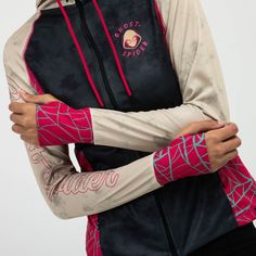 Ghost Spider Women's Packable Performance Zip Hoodie Stay comfortable and stylish no matter where your day takes you. Its lightweight, packable design makes it easy to take on the go. Lightweight high-neck hoodie with drawstring Ghost-Spider mask icon in HD ink on the front chest "Ghost-Spider" text printed in HD ink down sleeve Ghost-Spider outlined logo printed in HD ink on the back bodice Textural web print accented on sleeve cuffs and side panels Front zipper pockets Back zipper pocket with Spider Mask, Ghost Spider, Marvel Merchandise, Spider Woman, Neck Hoodie, Modern History, Side Panels, Zip Hoodie, Front Zipper