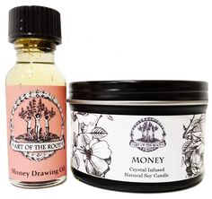 PRICES MAY VARY. Features a 4 oz Soy Candle with Tiger's Eye Crystals and a 1/2 oz of Money Drawing Oil Made with Cinnamon, Allspice, Chamomile, Vetiver and an array of other Herbs & Oils. All Art of the Root products are handmade daily in the USA - small batch only. All our products are Artisan made with herbs, essential oils and hand-selected botanicals. Created for those of you who wish to perform the perfect money drawing, wealth, and success ritual. All Art of the Root products are handmade Money Drawing Oil, Drawing Mini, Pagan Magick, Hoodoo Conjure, Money Drawing, Conjure Oil, Money Candle, Wealth Abundance, Financial Growth