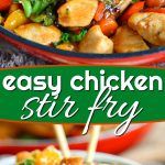 the cover of easy chicken stir fry