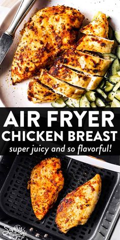 Air Fryer Chicken Breasts, Air Fryer Chicken Breast, Air Fryer Recipes Chicken Breast, Air Fryer Oven Recipes, Air Fry Recipes, Air Fried Chicken, Air Fryer Recipes Chicken, Air Fryer Dinner Recipes, Cooked Chicken