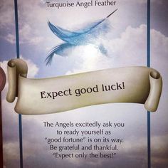 a poster with an image of a bird flying in the sky and text that reads expect good luck