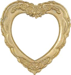 a gold heart shaped frame with roses on it