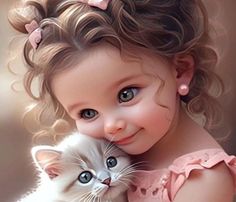 Big Eyes Art, Image Chat, Cute Cartoon Pictures, Baby Art, Christmas Paintings, 인물 사진, Beautiful Nature Pictures, Beautiful Fantasy Art, Girly Art