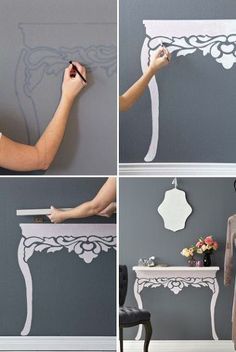 the process of painting a wall with white paint