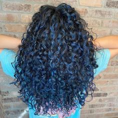 Blue Brown Hair, Blue Hair Highlights, Blue Ombre Hair, Dark Blue Hair, Ladies Hair