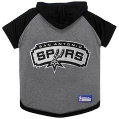 NBA San Antonio Spurs Hooded Pets T-Shirt - XS Hooded Tops With Team Logo For Fans, Hooded Graphic Print T-shirt For Fans, Hooded Tops With Team Logo For Fan Gear, Hooded T-shirt With Graphic Print For Fans, Sports Team Logo Hooded Top, Hooded Fan Apparel Tops With Team Name, Black Hooded T-shirt For Sports, Hooded Tops For Fan Merchandise, Hooded Team Spirit Tops With Logo