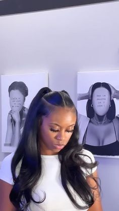 Double Pony Half Up Half Down, Half Up Half Down Back Ponytail, Black Girls Half Up Half Down, Baddie Half Up Half Down, Half Up Half Down With Two Ponytails, Birthday Hairstyles Black Women, Half Up Half Down Two Ponytails, Cute Birthday Hairstyles Black Women, 2 Ponytails Half Up Half Down