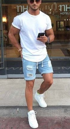 Mens Fashion Summer Outfits, Mens Shorts Outfits, Mens Summer Outfits, Spring Outfits Men, Mens Casual Outfits Summer, Men Fashion Casual Shirts, Stylish Men Casual, Mens Casual Dress Outfits, Cool Outfits For Men