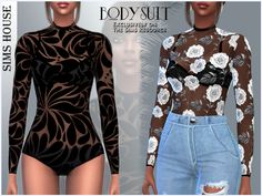 the bodysuit is designed to look like it has flowers on it