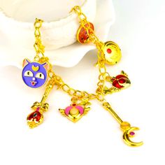 Brand New And In Package Bracelet Is Gold Tone And Charms Colorful Size 10” Sailor Moon Bracelet, Package Bracelet, Moon Bracelet, Womens Jewelry Bracelets, Sailor Moon, Gold Tones, Charms, Jewelry Making, Size 10