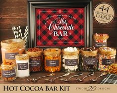 the hot cocoa bar kit is ready to be assembled