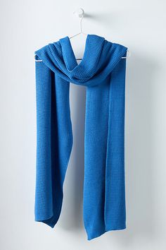 100% polyester Hand wash Imported | Waffle-Knit Scarf by Anthropologie in Blue, Women's, Polyester Blue Fits, 50 Fashion, Knit Scarf, Waffle Knit, Color Coding, Waffles, Scarf Accessory, Anthropologie, Hand Wash