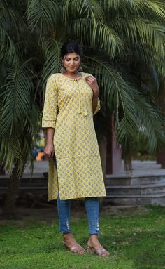 Order Bagru hand block printed pure cotton long kurti by whatsapp +918875877278 Daily Wear, Formal Dresses, Dresses, How To Wear