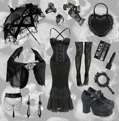 Romantic-Goth inspiration lookbook Romantic Goth Shoes, Romantic Gothic Fashion, Romantic Goth Style, Romantic Goth Aesthetic Outfits, Goth Mom Aesthetic, Romantic Goth Fashion, Earthy Goth, Clean Goth