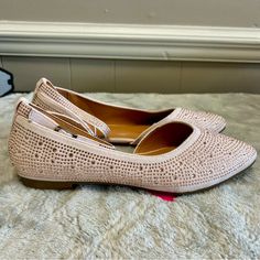 Elevate Your Shoe Collection With These Gorgeous Rampage Ballet Flats. These Pink Flats Feature Ankle Straps With Rhinestone Accents, Adding A Touch Of Glam To Any Outfit. The Synthetic Upper Material Provides Durability And The Flat Sole Offers Comfort All Day Long. These Flats Are Perfect For Any Woman Who Loves To Dance Or Simply Wants To Add A Touch Of Elegance To Her Wardrobe. With A Us Shoe Size Of 7, These Flats Are A Must-Have For Any Woman's Shoe Collection. Spring Rhinestone Flats With Round Toe, Embellished Pointed Toe Flats For Spring, Spring Embellished Low Heel Flats, Spring Formal Flats With Rhinestones, Rhinestone Ballet Flats, Pink Flats, Pink Rhinestones, Ankle Straps, Shoe Collection