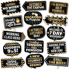 black and gold 50th birthday party photo booth props set of 20 signs with stickers