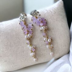 🌸 Introducing our charming Lilac Flower Earrings, featuring a flower-shaped stud on the top and delicate light purple color beads on the dangle. 🌸 Crafted with hypoallergenic materials, these earrings are safe and comfortable for all-day wear. 🌸 The lightweight design ensures easy and hassle-free wear without any discomfort. 🌸 Perfect for various occasions, including weddings, parties, or as a lovely accessory for everyday wear. 🌸 The cute and elegant detailing adds a touch of sophistication to your style, making these earrings versatile for both casual and formal events. 🌸 Elevate your look effortlessly with these lightweight, easy-to-wear, and intricately detailed lilac flower earrings. ✈️ Handling & Shipping usually takes about 10 days in total, so please consider the processing t Flower Beaded Earrings, Birthday Gift For Best Friend, Light Purple Color, Gift For Best Friend, Color Beads, Birthday Gifts For Best Friend, Lilac Flowers, Purple Floral, Beaded Flowers