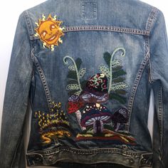 Beautiful Embroidered Lucky Brand Jean Jacket Excellent Condition. Upcycled Clothing, Lucky Brand Jeans, Upcycle Clothes, Clothing Ideas, Jean Coat