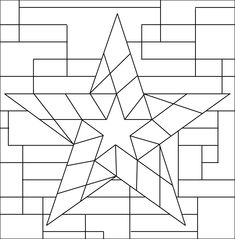 a star is shown in the middle of a quilt pattern, which has been cut into squares