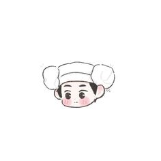 a drawing of a person wearing a chef's hat